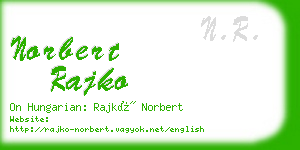 norbert rajko business card